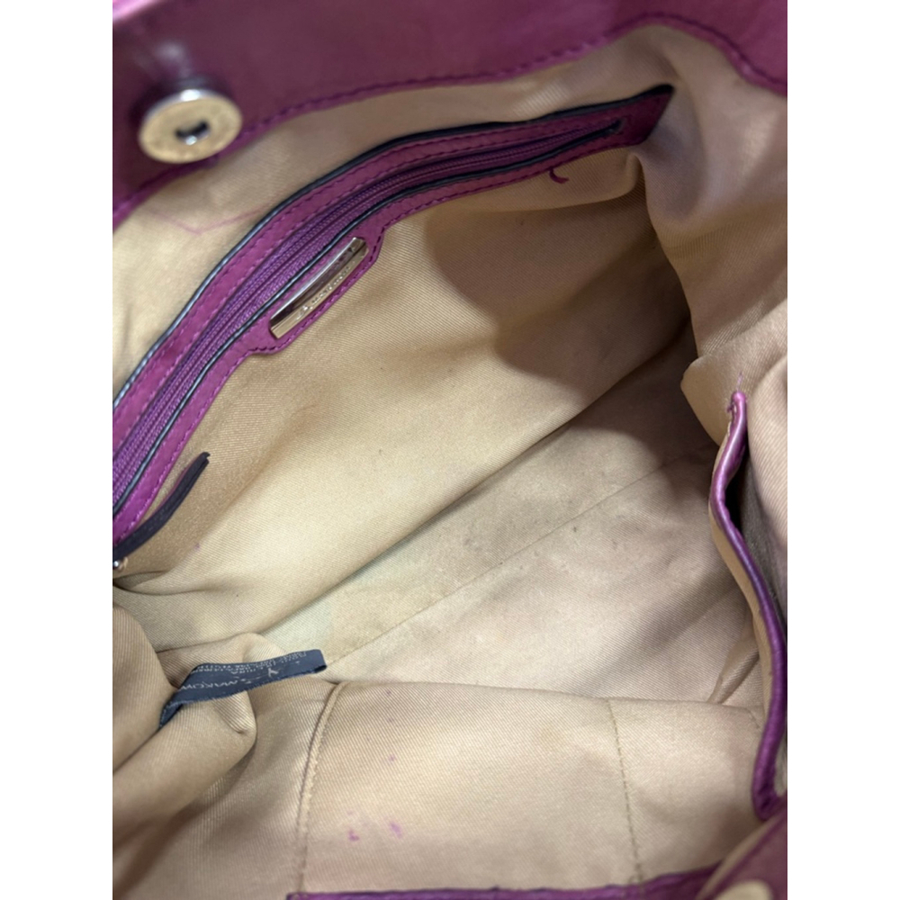 Women's B. Makowsky Purple Leather Shoulder Bag One Size - Picture 6 of 8